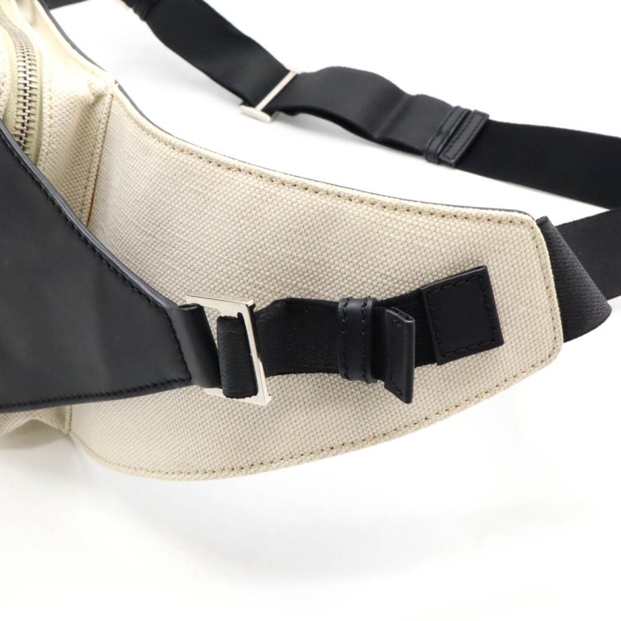 BALENCIAGA バレンシアガ ボディバッグ ベルトバッグ ウエストポーチ ウエストバッグ キャンバス レザー ナチュラル ブラック 黒 433625 | BALENCIAGA | 06