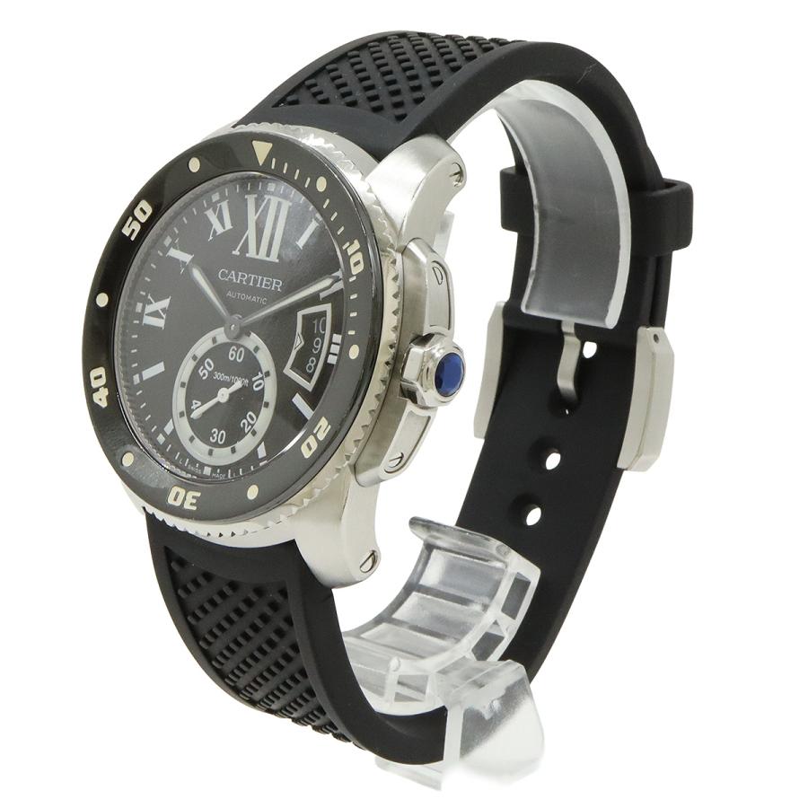 Cartier カルティエ カリブル ドゥ カルティエ ダイバー SS ラバー メンズ AT オートマ 腕時計 W7100056 | Cartier | 01