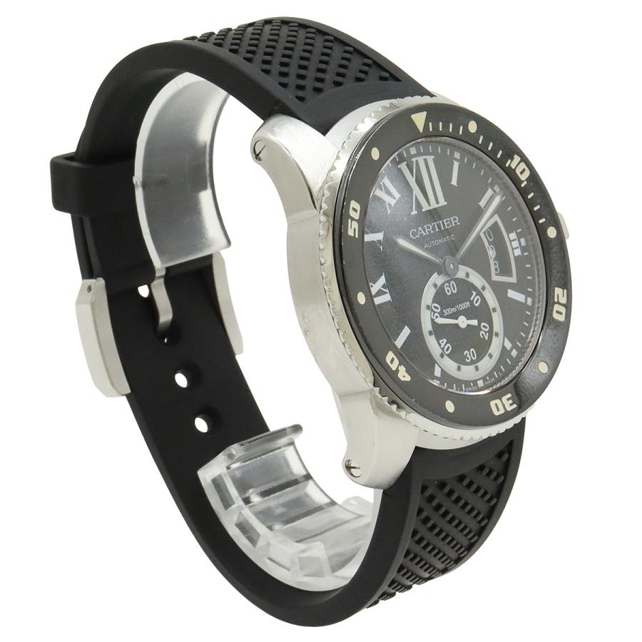 Cartier カルティエ カリブル ドゥ カルティエ ダイバー SS ラバー メンズ AT オートマ 腕時計 W7100056 | Cartier | 02