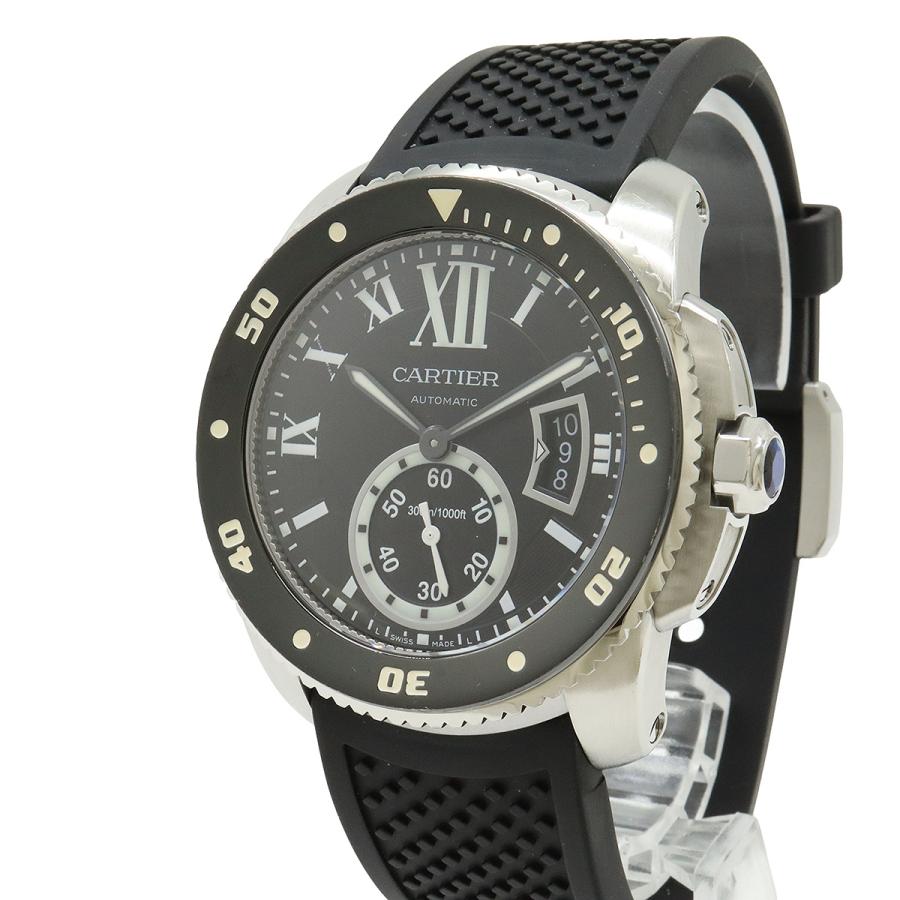 Cartier カルティエ カリブル ドゥ カルティエ ダイバー SS ラバー メンズ AT オートマ 腕時計 W7100056 | Cartier | 03