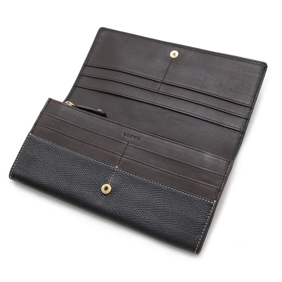 LOEWE ロエベ アナグラム フラップウォレット 2つ折長財布 二つ折り長財布 レザー ブラック 黒 ゴールド金具 | LOEWE | 03