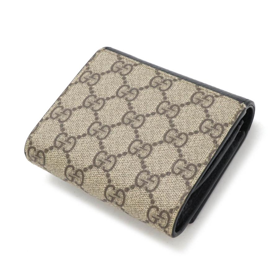 GUCCI グッチ ダブルG バイカラー ミディアム ウォレット GGマーモント GGスプリーム 2つ折財布 二つ折り PVC レザー ブラック ベージュ 598587 | GUCCI | 01