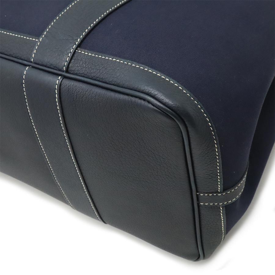 HERMES エルメス ガーデンパーティPM トートバッグ ハンドバッグ トワルオフィシエ キャンバス レザー ネイビー 紺 シルバー金具 □I刻印 | HERMES | 02