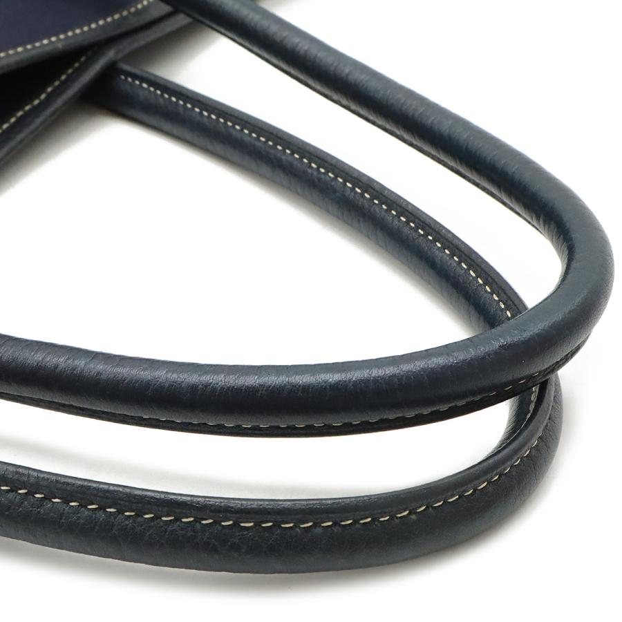 HERMES エルメス ガーデンパーティPM トートバッグ ハンドバッグ トワルオフィシエ キャンバス レザー ネイビー 紺 シルバー金具 □I刻印 | HERMES | 03