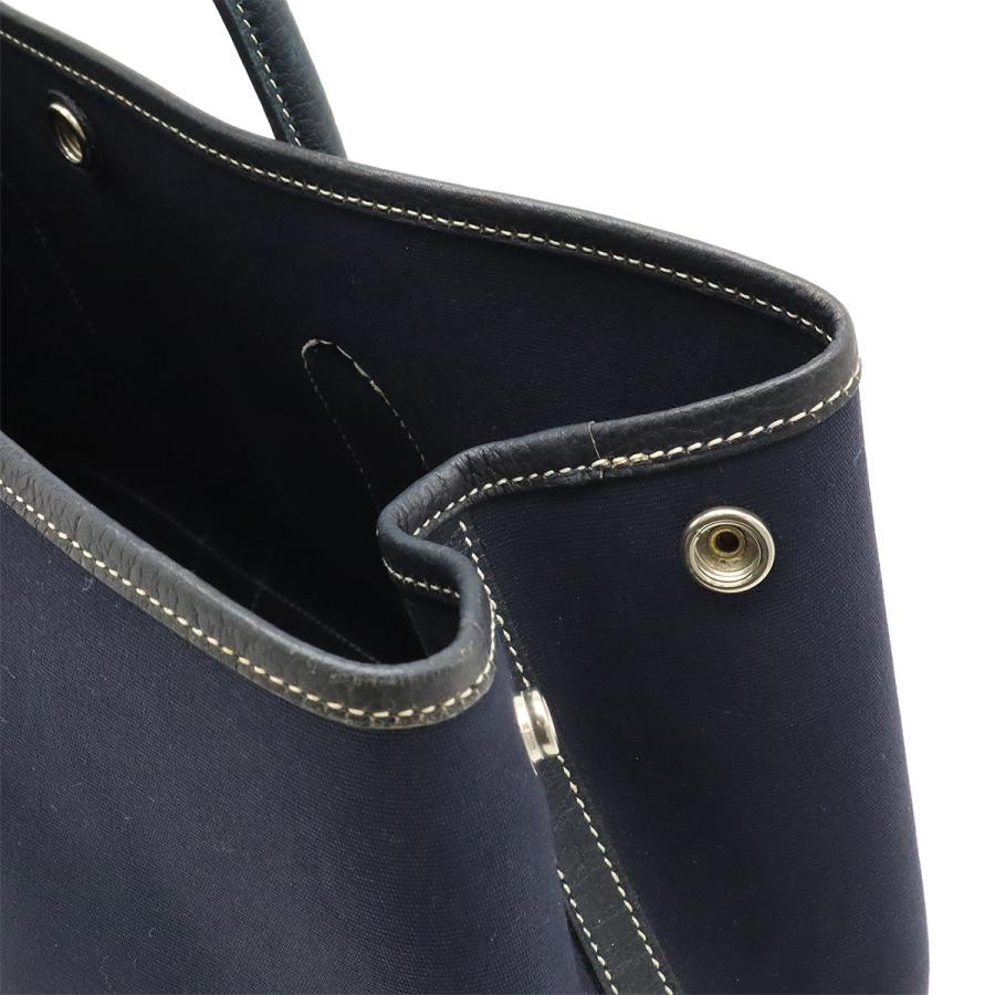 HERMES エルメス ガーデンパーティPM トートバッグ ハンドバッグ トワルオフィシエ キャンバス レザー ネイビー 紺 シルバー金具 □I刻印 | HERMES | 04