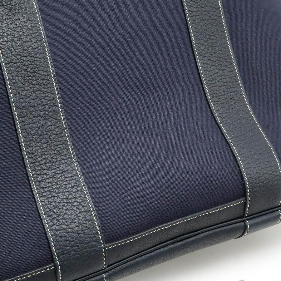HERMES エルメス ガーデンパーティPM トートバッグ ハンドバッグ トワルオフィシエ キャンバス レザー ネイビー 紺 シルバー金具 □I刻印 | HERMES | 05