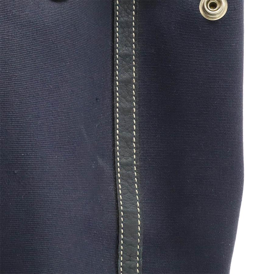 HERMES エルメス ガーデンパーティPM トートバッグ ハンドバッグ トワルオフィシエ キャンバス レザー ネイビー 紺 シルバー金具 □I刻印 | HERMES | 06