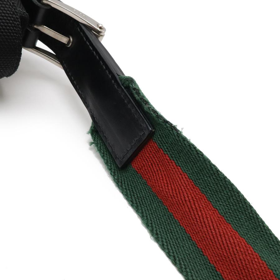 GUCCI グッチ シェリーライン ショルダーバッグ メッセンジャーバック 斜め掛け ナイロンキャンバス レザー 本革 ブラック 黒 GUCCI（グッチ） シェリーライン メッセンジャーバッグ ショルダー