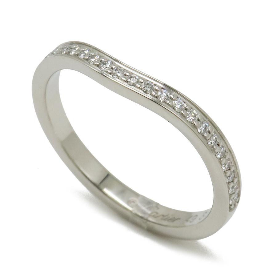 Cartier カルティエ バレリーナ カーブ ウェディングリング 指輪 セミパヴェセッティング Pt950 プラチナ D0.09ct #49 B4093000 | Cartier | 01