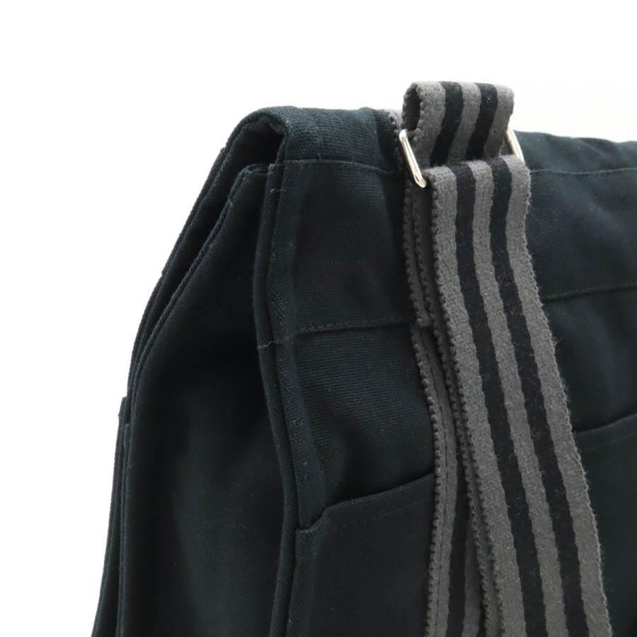 HERMES エルメス フールトゥ バサスMM ショルダーバッグ メッセンジャーバッグ 斜め掛け キャンバス ブラック 黒 グレー シルバー金具 | HERMES | 03