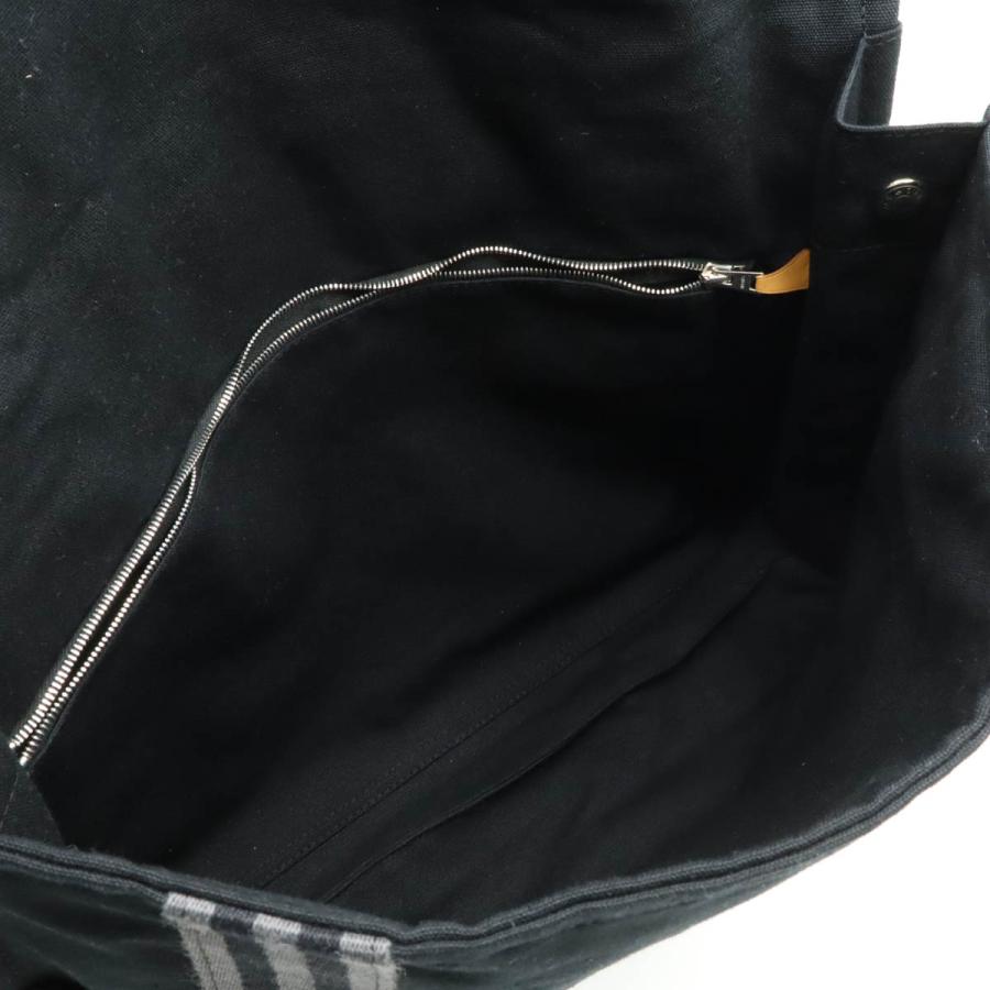 HERMES エルメス フールトゥ バサスMM ショルダーバッグ メッセンジャーバッグ 斜め掛け キャンバス ブラック 黒 グレー シルバー金具 | HERMES | 06