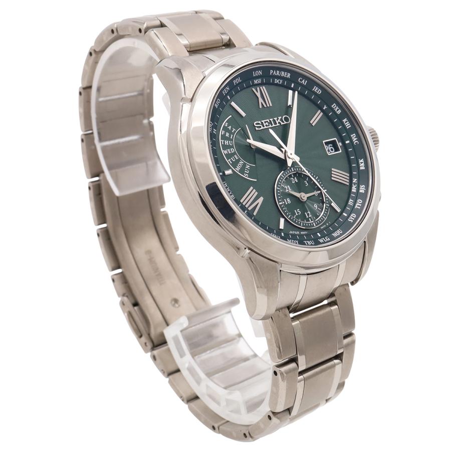 SEIKO セイコー BRIGHTZ ブライツ ワールドタイム デイト グリーン文字盤 SS メンズ ソーラー電波 腕時計 SAGA307 8B63-0AY0 | SEIKO | 02