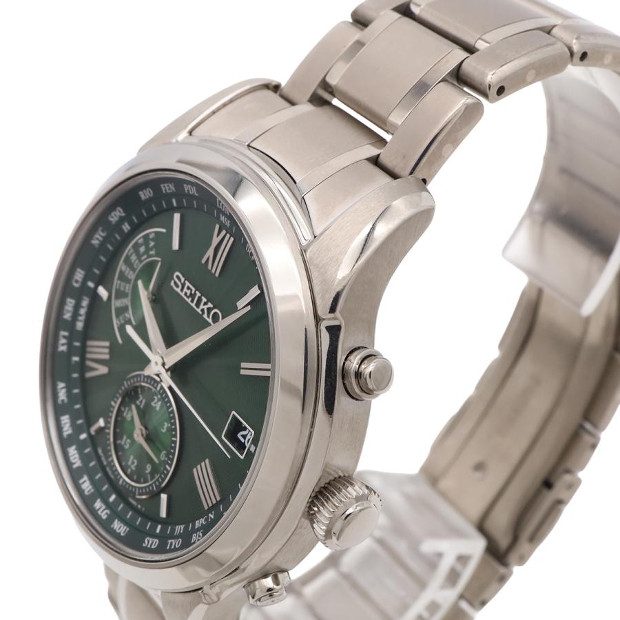 SEIKO セイコー BRIGHTZ ブライツ ワールドタイム デイト グリーン文字盤 SS メンズ ソーラー電波 腕時計 SAGA307 8B63-0AY0 | SEIKO | 05