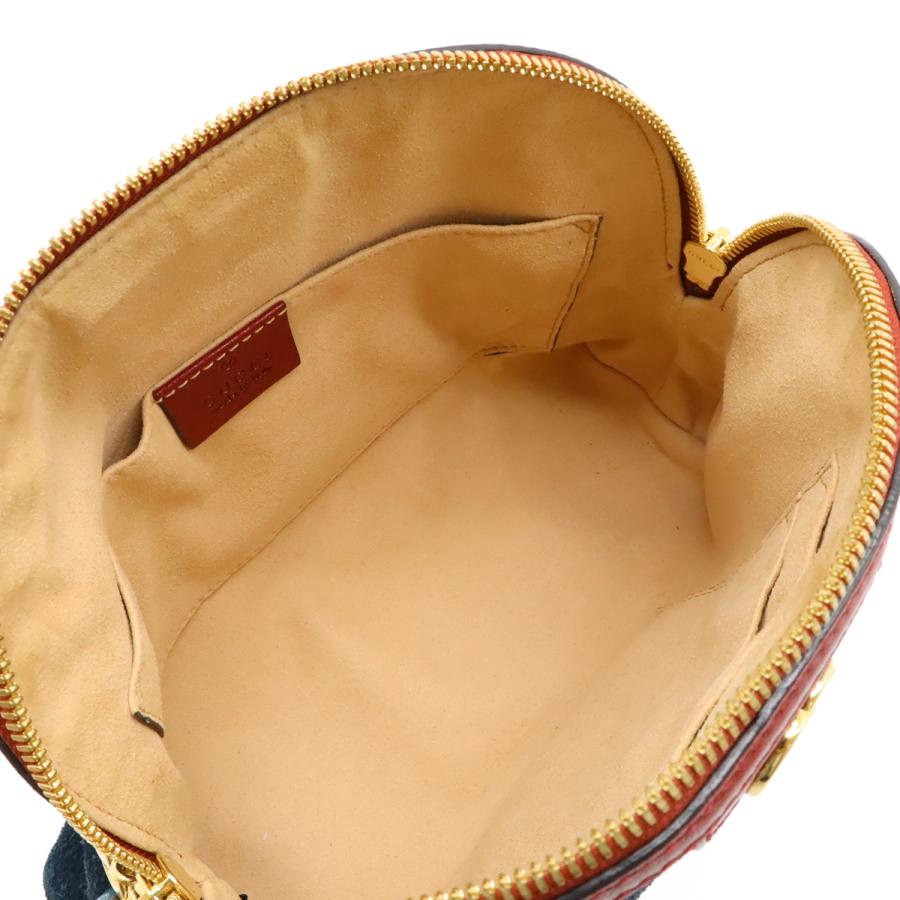 GUCCI グッチ オフィディア スモール シェリーライン ショルダーバッグ ポシェット スエード レザー ネイビー 紺 レッド 赤 ゴールド金具 499621 | GUCCI | 04