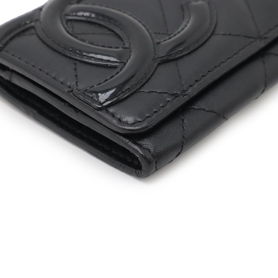 CHANEL シャネル カンボンライン ココマーク カードケース パスケース 名刺入れ カーフスキン レザー エナメル ブラック 黒 A50081 | CHANEL | 02