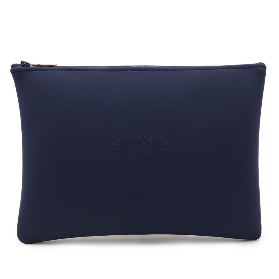 HERMES エルメス ネオバンGM マルチポーチ クラッチバッグ セカンドバッグ ポリアミド エラスタン レザー ブルーマリン 紺 ネイビー HERMES（エルメス） ネオバンGM マルチポーチ クラッチバッグ セカンド