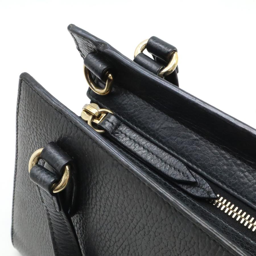 GUCCI グッチ ソーホー インターロッキングG ハンドバッグ 2WAY ショルダーバッグ レザー ブラック 黒 ゴールド金具 アウトレット品 607722 GUCCI（グッチ） ソーホー インターロッキングG ハンドバッグ 2WAY