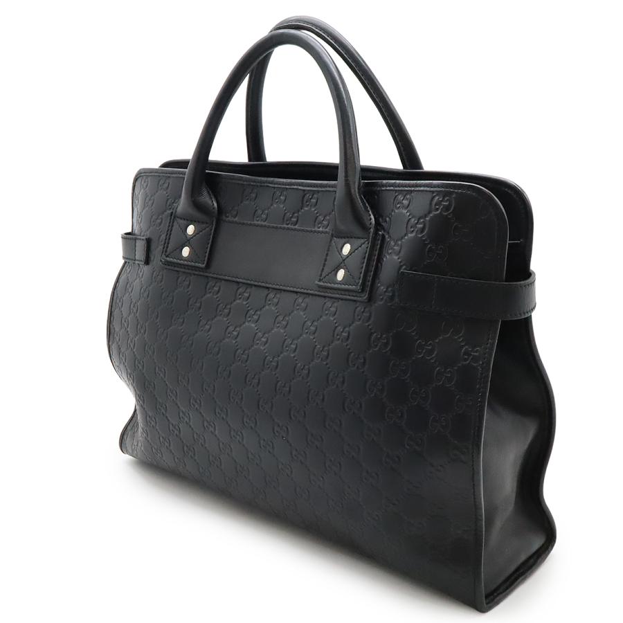 GUCCI グッチ グッチシマ ウェブループ ビジネスバッグ ブリーフケース 書類カバン ラバーコーティングレザー ブラック 黒 246410 | GUCCI | 01