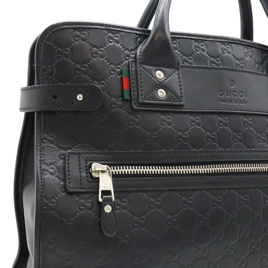 GUCCI グッチ グッチシマ ウェブループ ビジネスバッグ ブリーフケース 書類カバン ラバーコーティングレザー ブラック 黒 246410 | GUCCI | 08