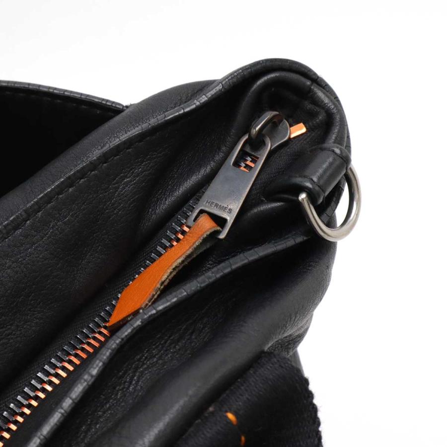 HERMES エルメス キャラバン ホリゾンタルMM トートバッグ 2WAY ショルダーバッグ 斜め掛け ヴォーデルマ レザー ブラック 黒 オレンジ | HERMES | 03