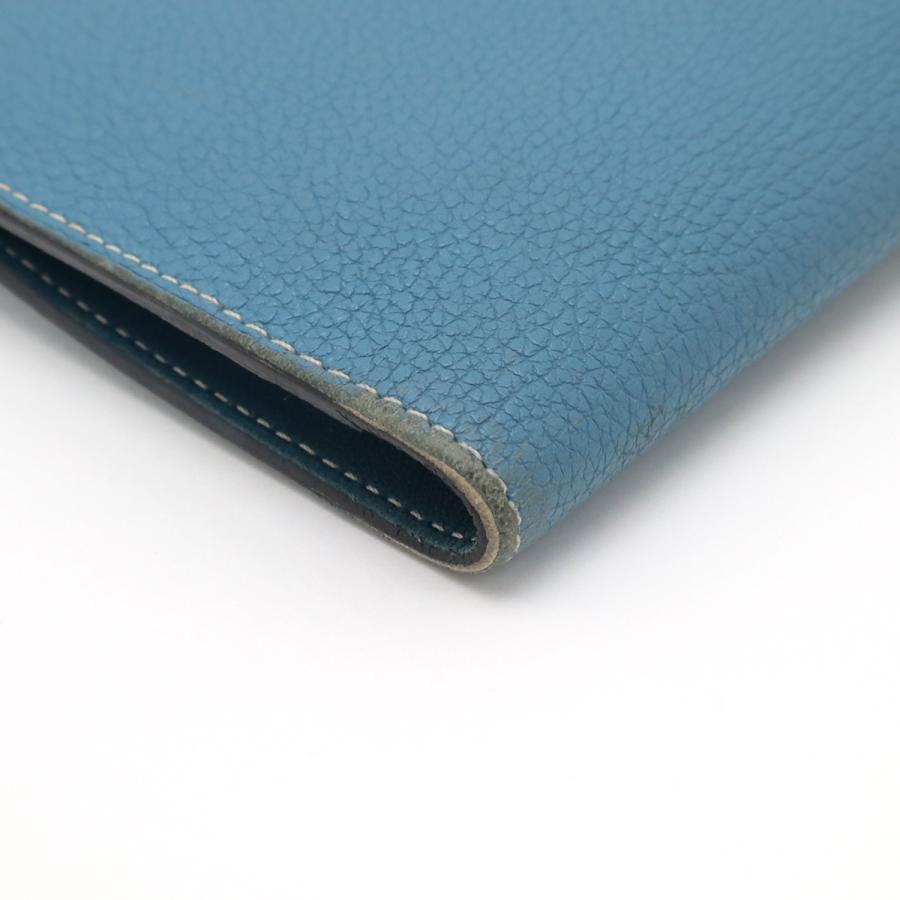HERMES エルメス ドゴンデュオ ドゴンGM 2つ折長財布 二つ折り長財布 トゴ レザー ブルージーン コインケース付き □O刻印 | HERMES | 02