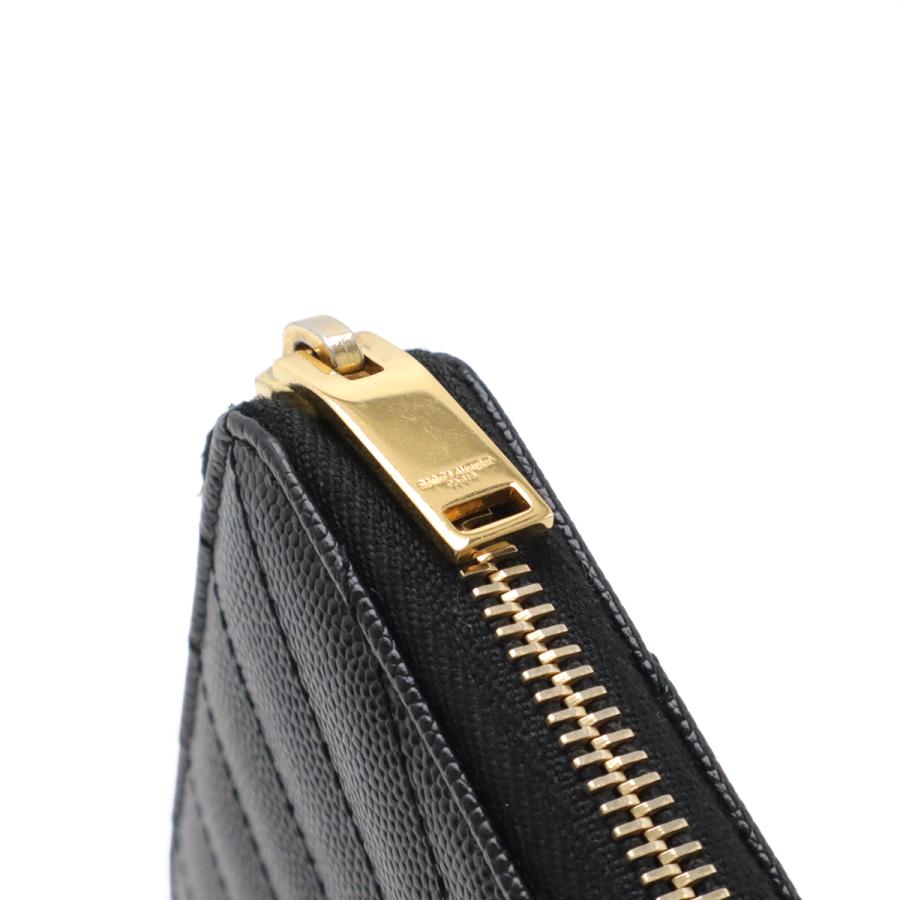 SAINT LAURENT PARIS サン ローラン パリ YSL イブサンローラン カサンドラ ラウンドファスナー財布 Vステッチ レザー ブラック 黒 |  | 04