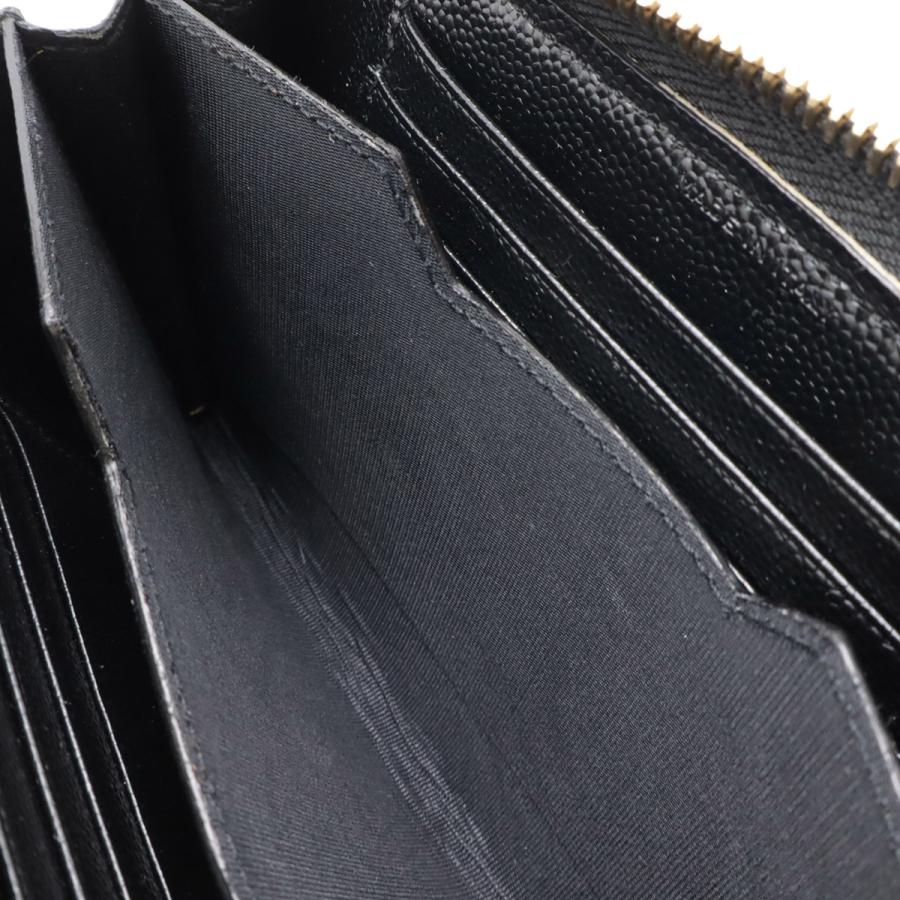 SAINT LAURENT PARIS サン ローラン パリ YSL イブサンローラン カサンドラ ラウンドファスナー財布 Vステッチ レザー ブラック 黒 |  | 06