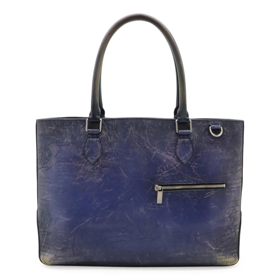 Berluti ベルルッティ トゥジュール カリグラフィ トートバッグ ビジネスバッグ 肩掛け ヴェネチアンレザー ブルー 青 | Berluti