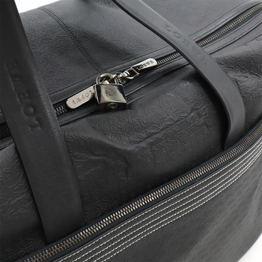 LOEWE ロエベ リピートアナグラム ボストンバッグ トラベルバッグ 旅行カバン 2WAY ショルダーバッグ エンボス加工 PVC レザー ブラック | LOEWE | 04