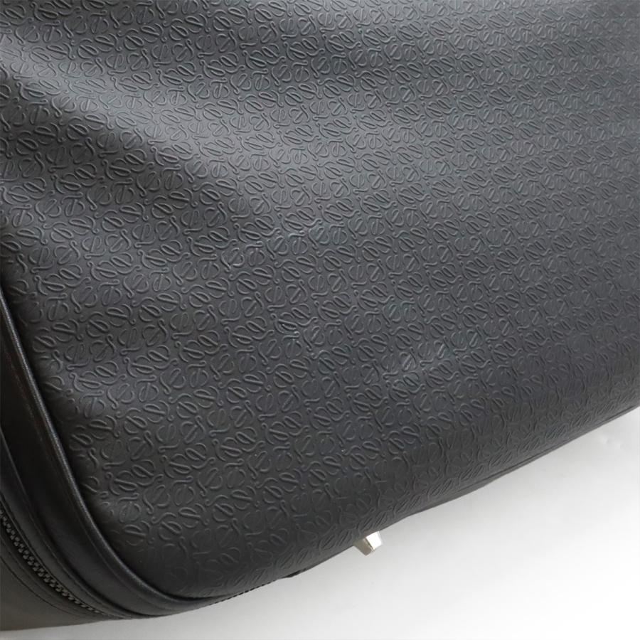 LOEWE ロエベ リピートアナグラム ボストンバッグ トラベルバッグ 旅行カバン 2WAY ショルダーバッグ エンボス加工 PVC レザー ブラック | LOEWE | 08