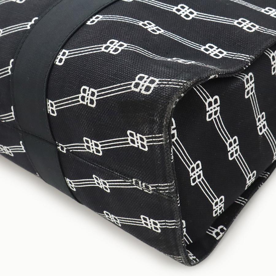 BALENCIAGA バレンシアガ BBモノグラム トレード トートバッグ ラージトート ショルダーバッグ キャンバス ブラック 黒 ホワイト 白 | BALENCIAGA | 02