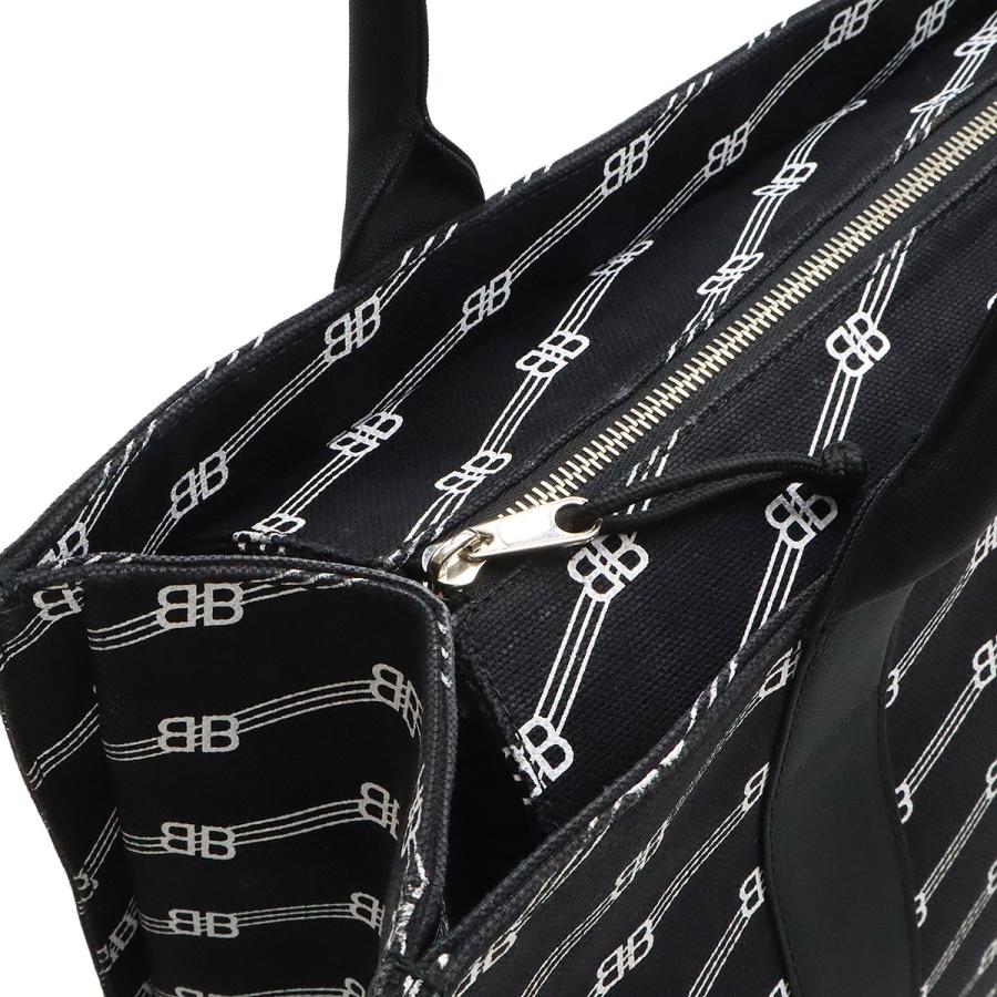 BALENCIAGA バレンシアガ BBモノグラム トレード トートバッグ ラージトート ショルダーバッグ キャンバス ブラック 黒 ホワイト 白 | BALENCIAGA | 04