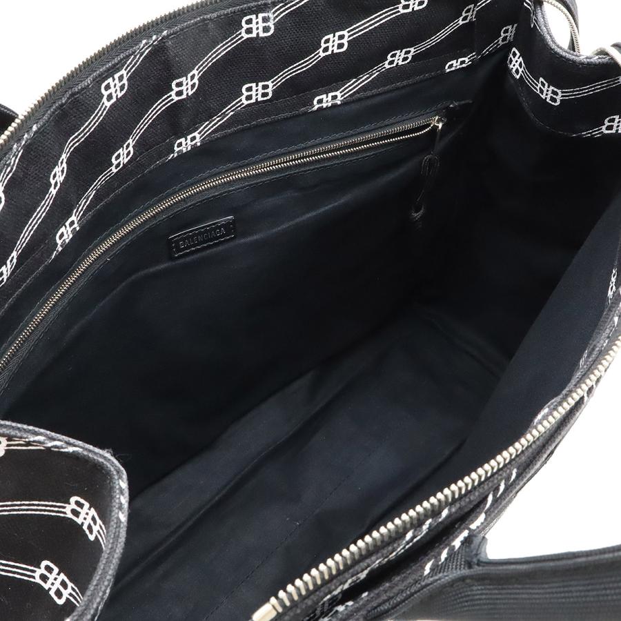 BALENCIAGA バレンシアガ BBモノグラム トレード トートバッグ ラージトート ショルダーバッグ キャンバス ブラック 黒 ホワイト 白 | BALENCIAGA | 05