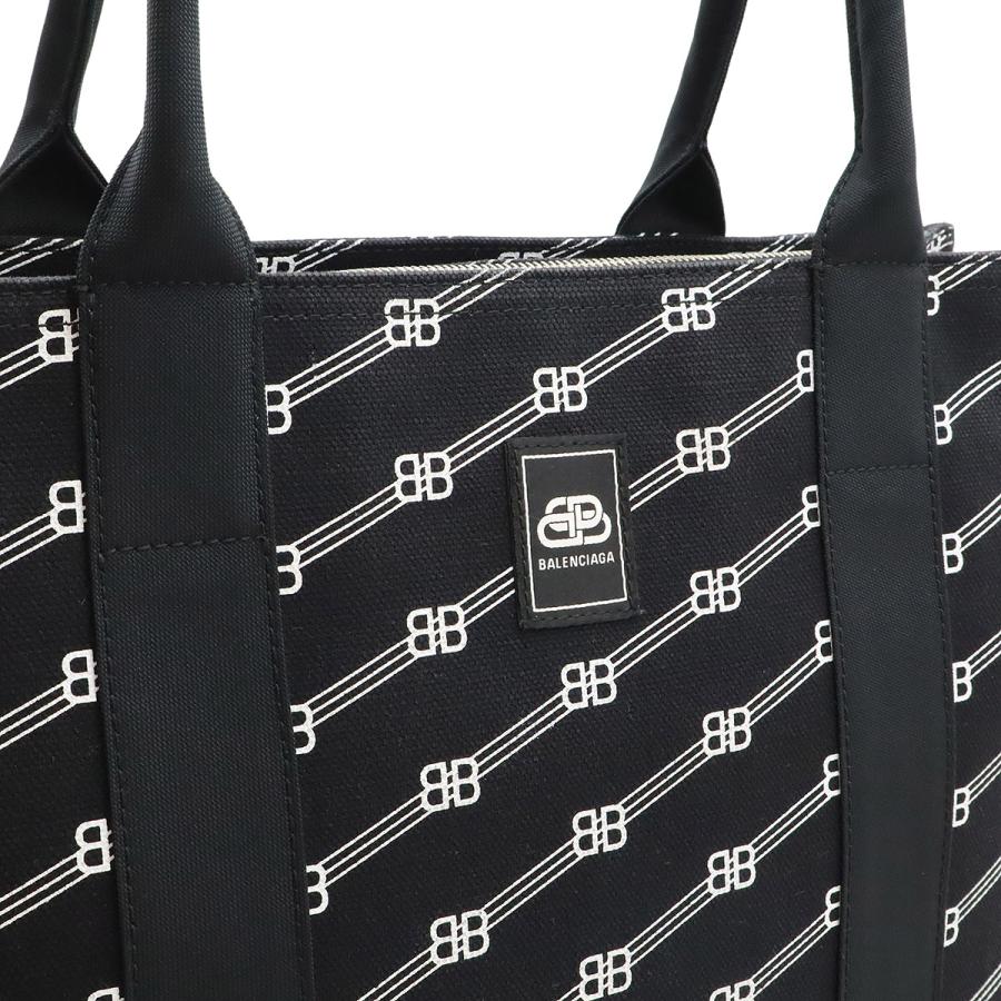 BALENCIAGA バレンシアガ BBモノグラム トレード トートバッグ ラージトート ショルダーバッグ キャンバス ブラック 黒 ホワイト 白 | BALENCIAGA | 07