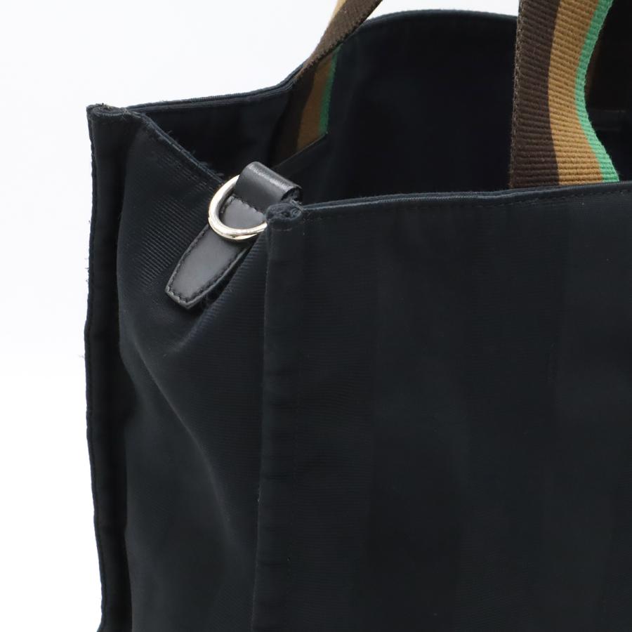 FENDI フェンディ ロゴ ペカン トートバッグ ハンドバッグ ショルダーバッグ セミショルダー ナイロン ブラック 黒 ゴールド トリコロール 7VA426 | FENDI | 04