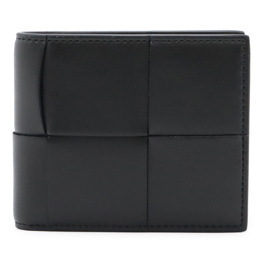 ボッテガヴェネタ 二つ折り財布 マキシイントレチャート ブラック BOTTEGA VENETA（ボッテガ・ヴェネタ） ボッテガ ヴェネタ ボッテガ