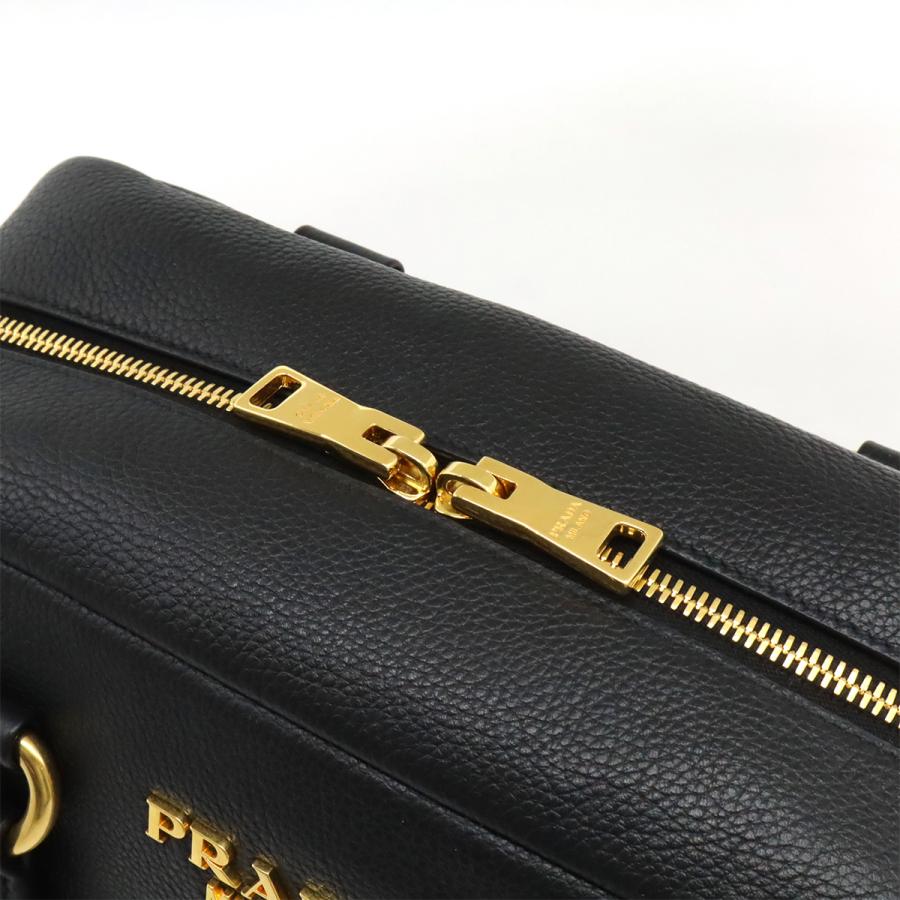 PRADA プラダ ハンドバッグ ミニボストンバッグ 2WAY ショルダーバッグ ストライプショルダー 斜め掛け レザー NERO ブラック ゴールド金具 1BB108 | PRADA | 04
