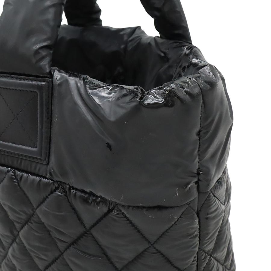 CHANEL シャネル コココクーン スモールトート トートバッグ ハンドバッグ キルティング ナイロン レザー ブラック 黒 シルバー金具 | CHANEL | 03