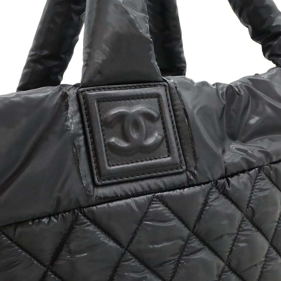 CHANEL シャネル コココクーン スモールトート トートバッグ ハンドバッグ キルティング ナイロン レザー ブラック 黒 シルバー金具 | CHANEL | 06