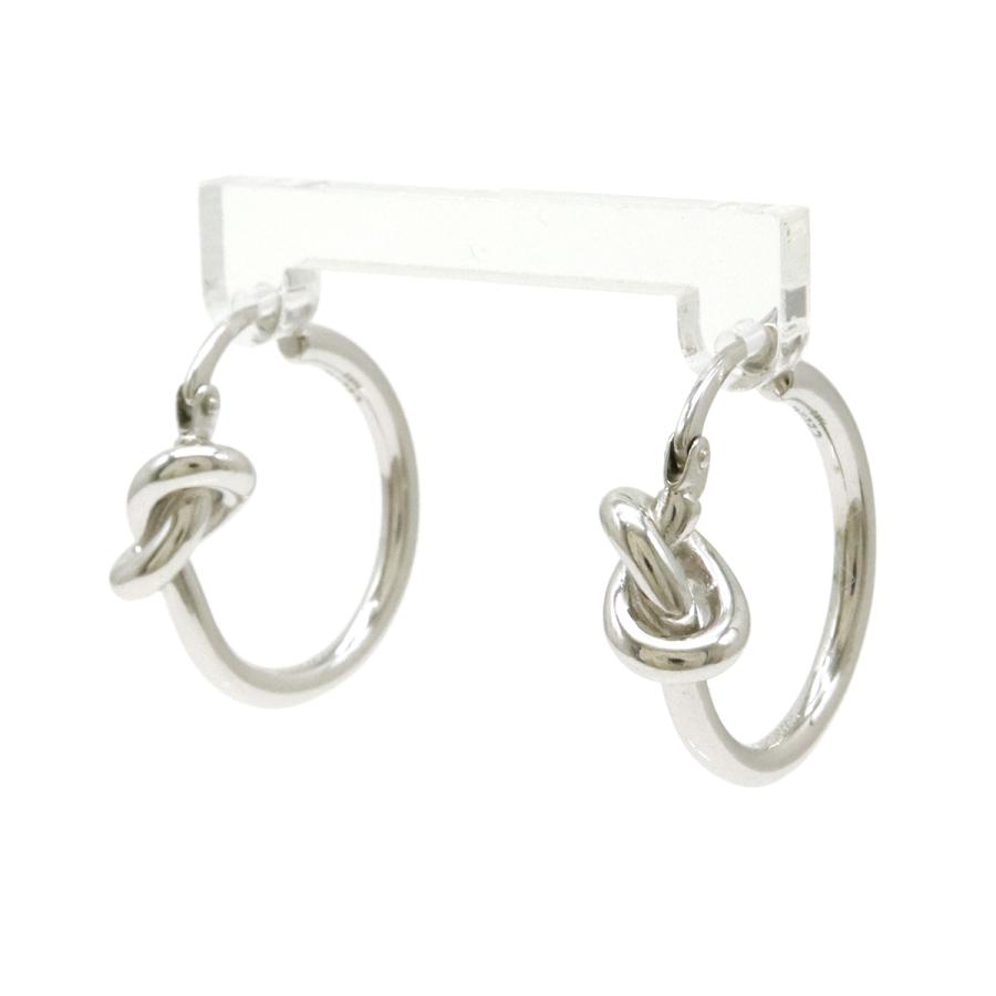 CELINE ノットスモールフープピアスシルバー