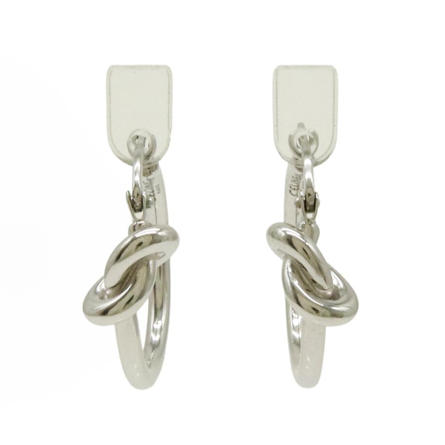 ◇セリーヌ◇ノット スモールフープ ブラス フープ ピアス 両耳用 ブランド 大人気【CELINE】ノット スモールフープ 結び目 ピアス 2色