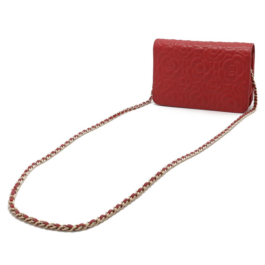 シャネル カメリア チェーンウォレット ショルダーバッグ ポシェット CHANEL シャネル カメリア ココマーク チェーンウォレット