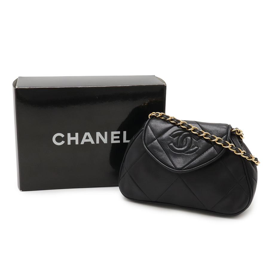 CHANEL シャネル マトラッセ ココマーク チェーンショルダー ショルダーバッグ ポシェット ラムスキン レザー ブラック 黒 ゴールド金具 A2000 | CHANEL | 08