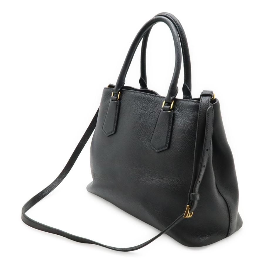 PRADA プラダ ハンドバッグ トートバッグ 2WAY ショルダーバッグ レザー ブラック 黒 ゴールド金具 1BA239 | PRADA | 01