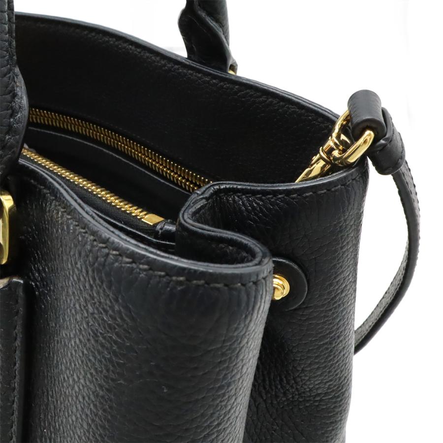 PRADA プラダ ハンドバッグ トートバッグ 2WAY ショルダーバッグ レザー ブラック 黒 ゴールド金具 1BA239 | PRADA | 03