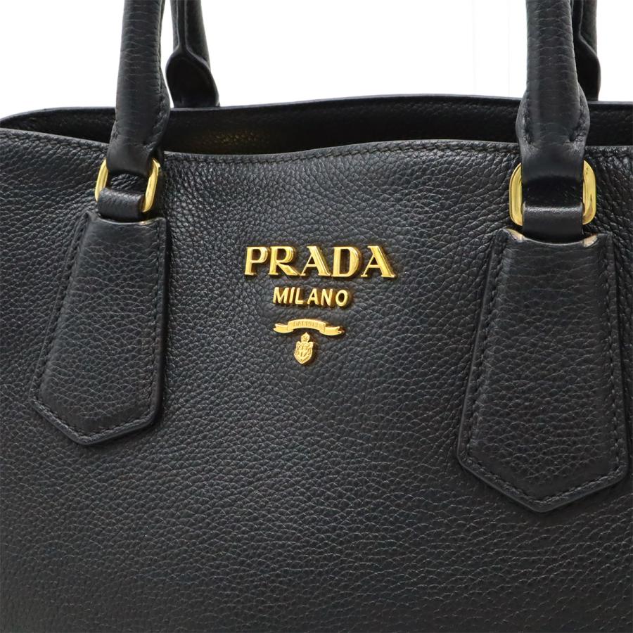 PRADA プラダ ハンドバッグ トートバッグ 2WAY ショルダーバッグ レザー ブラック 黒 ゴールド金具 1BA239 | PRADA | 07