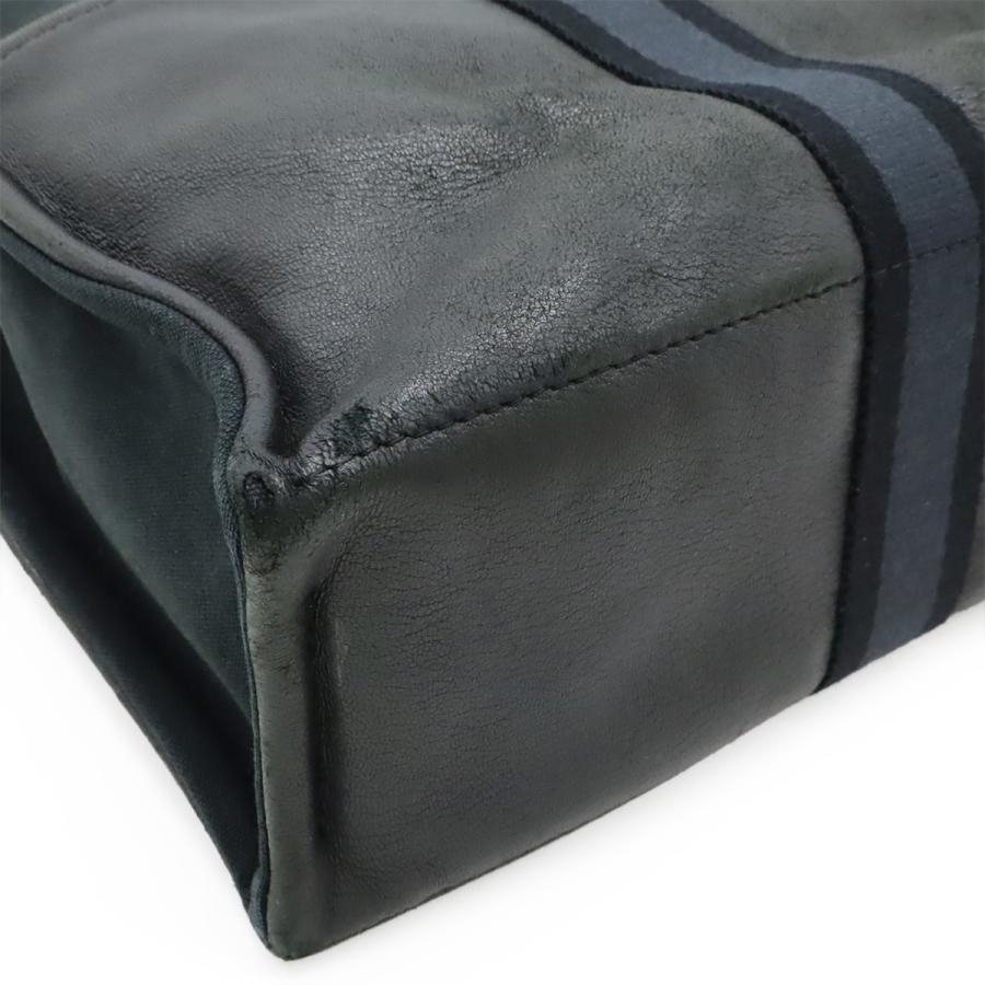 HERMES エルメス フールトゥ トートMM ハーフレザー トートバッグ ハンドバッグ キャンバス ブラック 黒 | HERMES | 02