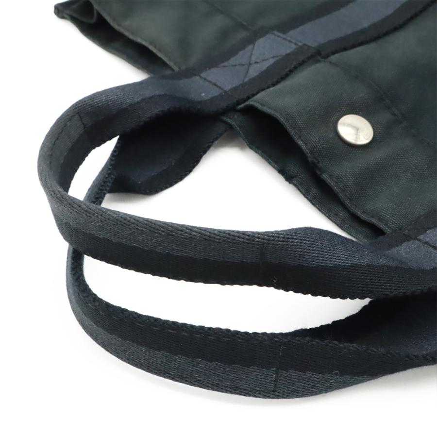 HERMES エルメス フールトゥ トートMM ハーフレザー トートバッグ ハンドバッグ キャンバス ブラック 黒 | HERMES | 04