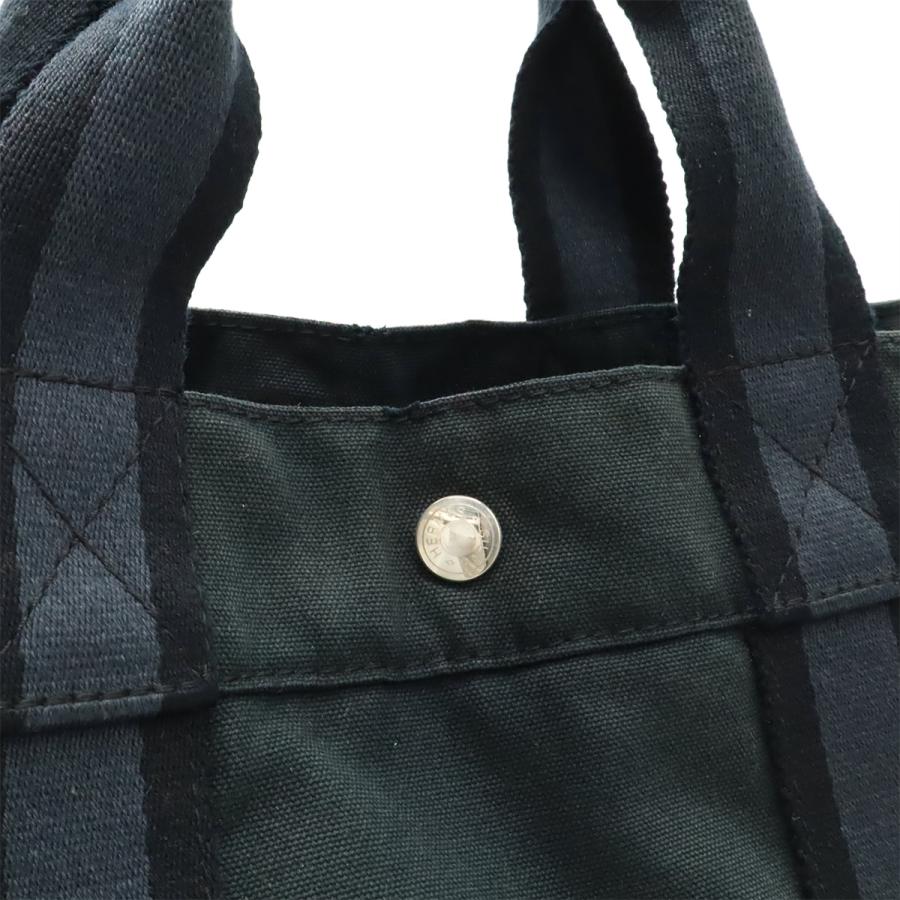 HERMES エルメス フールトゥ トートMM ハーフレザー トートバッグ ハンドバッグ キャンバス ブラック 黒 | HERMES | 06