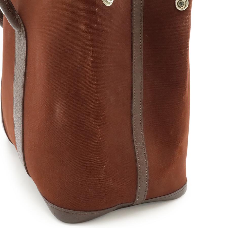 HERMES エルメス ガーデンパーティPM トートバッグ ハンドバッグ トワルオフィシエ レザー レディッシュブラウン ボルドー系 シルバー金具 □I刻印 | HERMES | 07